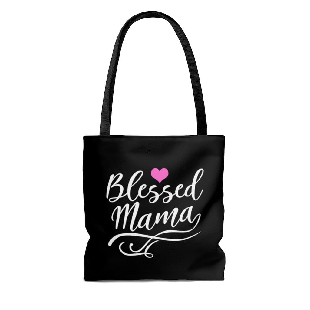 Large Tote Bags - Blessed Mama Graphic Style Shoulder Bag-1