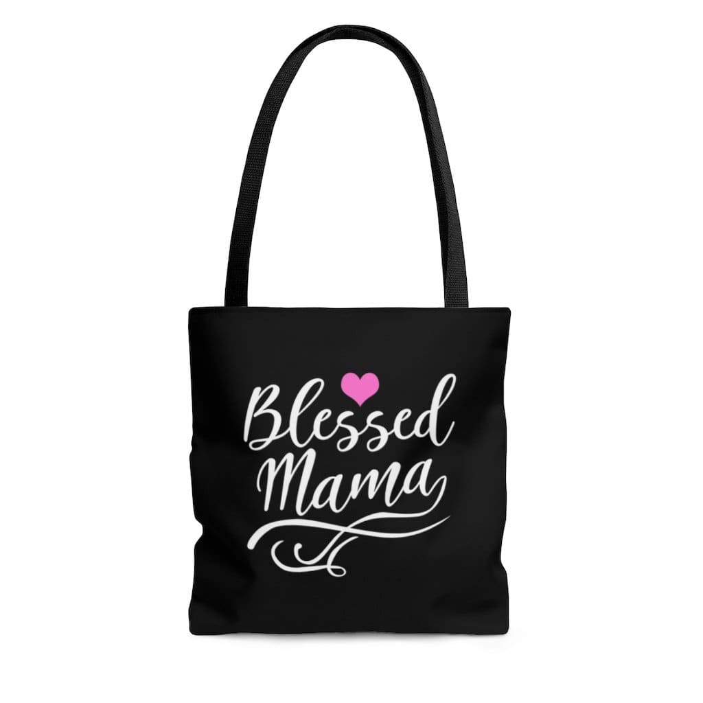 Large Tote Bags - Blessed Mama Graphic Style Shoulder Bag-0