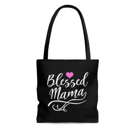 Large Tote Bags - Blessed Mama Graphic Style Shoulder Bag-0